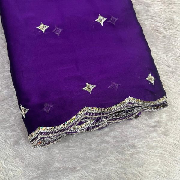 glassy/rangoli two side border running fabric