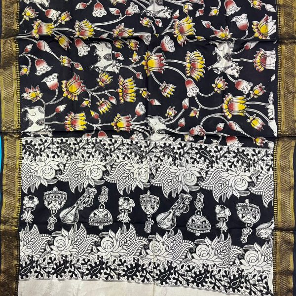 Kalamkari Duppatta Nizam Two Side  Border