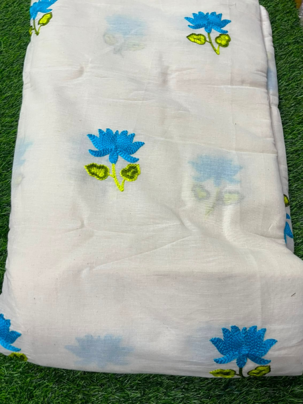 Kora Cotton Lotus Embroidery 44 width