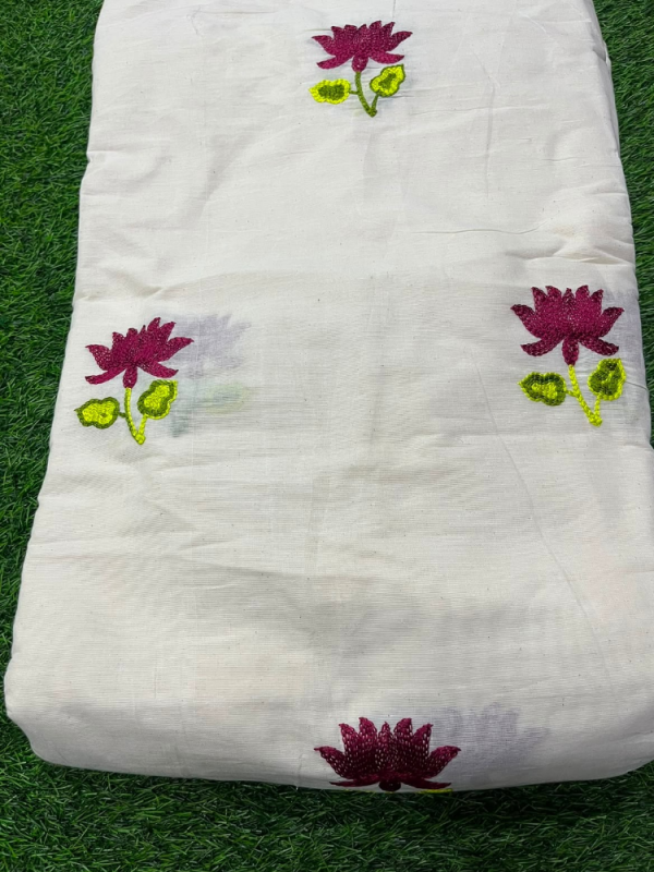 Kora Cotton Lotus Embroidery 44 width