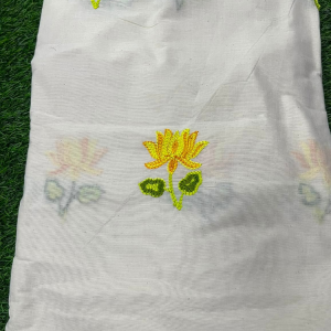 Kora Cotton Lotus Embroidery 44 width
