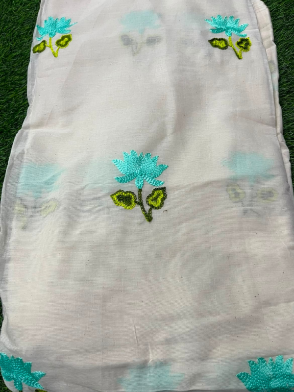 Kora Cotton Lotus Embroidery 44 width
