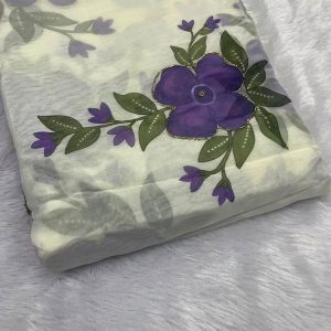 Printed soft Organza Pipe Bead Work (44" width)