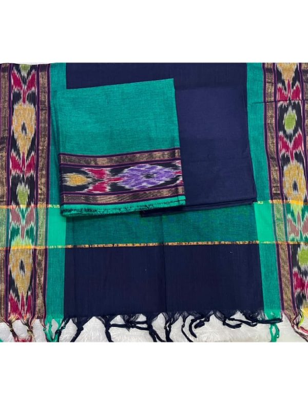 Pocham Border Cotton 3 Piece Set (Top2.5 Mtr,Bottom 2 Mtr ,Duppata 2.3 Mtr )