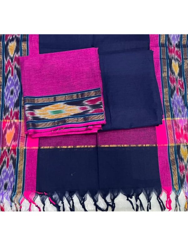 Pocham Border Cotton 3 Piece Set (Top2.5 Mtr,Bottom 2 Mtr ,Duppata 2.3 Mtr )