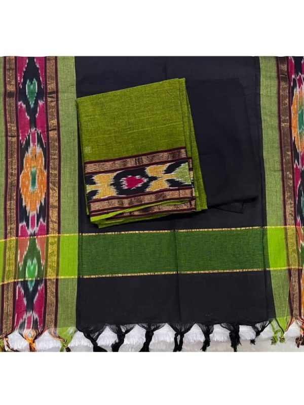 Pocham Border Cotton 3 Piece Set (Top2.5 Mtr,Bottom 2 Mtr ,Duppata 2.3 Mtr )