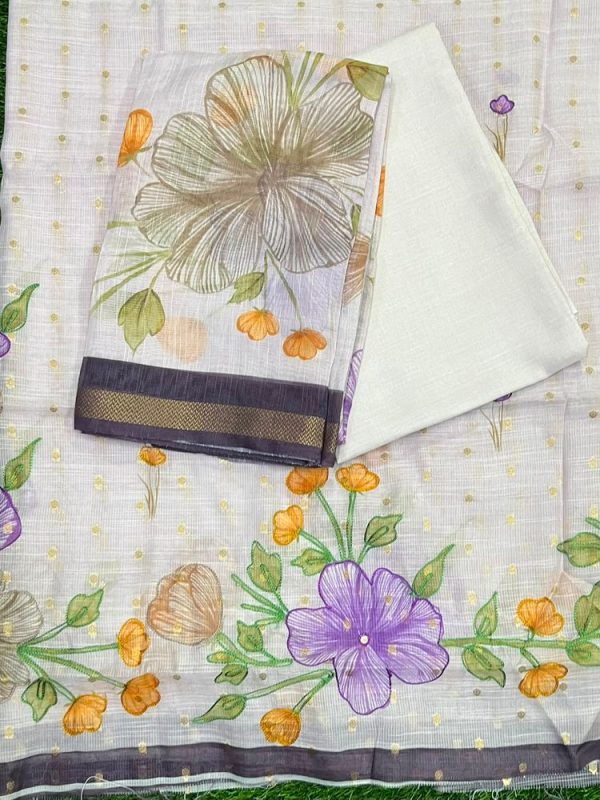 Linen 3 Piece Set Hand Work ( top 2.5mtr, bottom 2mtr, duppatta 2.3mtr )