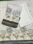 Linen 3 Piece Set Hand Work ( top 2.5mtr, bottom 2mtr, duppatta 2.3mtr )