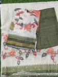 Linen 3 Piece Set Hand Work ( top 2.5mtr, bottom 2mtr, duppatta 2.3mtr )