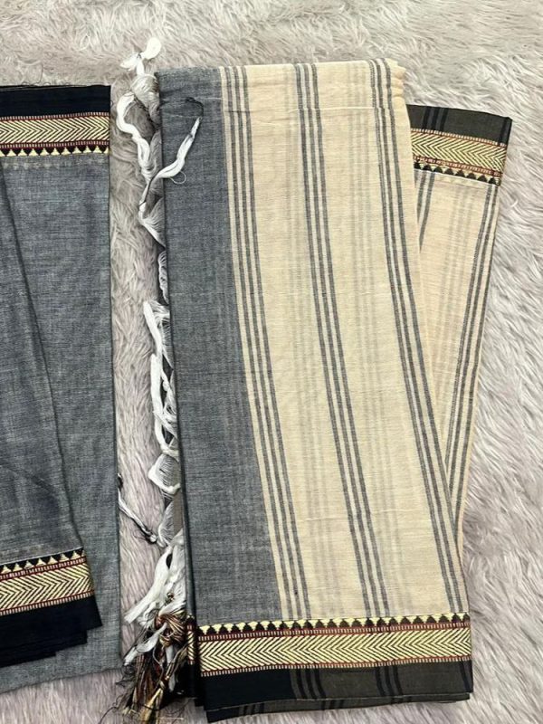 Narayanpet Elephant Small Border Set ( top 4.5 mtr, duppatta 2.5 mtr)