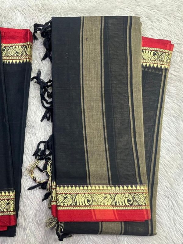 Narayanpet Elephant Small Border Set ( top 4.5 mtr, duppatta 2.5 mtr)