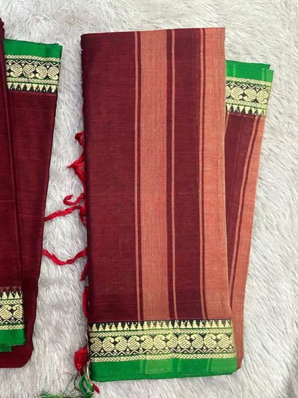 Narayanpet Elephant Small Border Set ( top 4.5 mtr, duppatta 2.5 mtr)