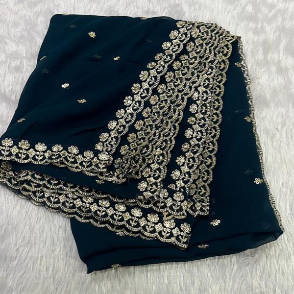GEORGETTE 4 SIDE BORDER DUPPATA(2.5 MTR)