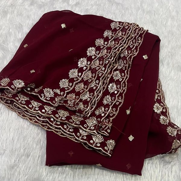 GEORGETTE 4 SIDE BORDER DUPPATA(2.5 MTR)