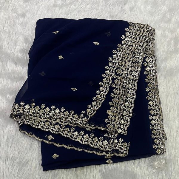 GEORGETTE 4 SIDE BORDER DUPPATA(2.5 MTR)