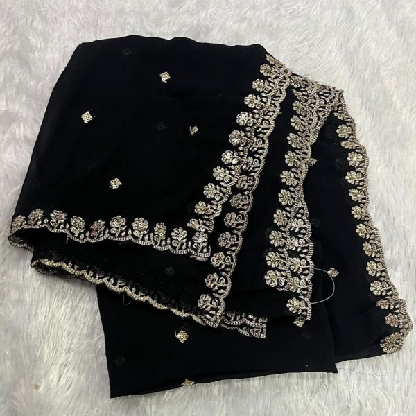 GEORGETTE 4 SIDE BORDER DUPPATA(2.5 MTR)