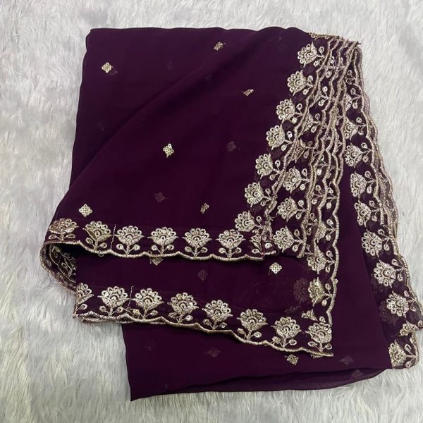 GEORGETTE 4 SIDE BORDER DUPPATA(2.5 MTR)