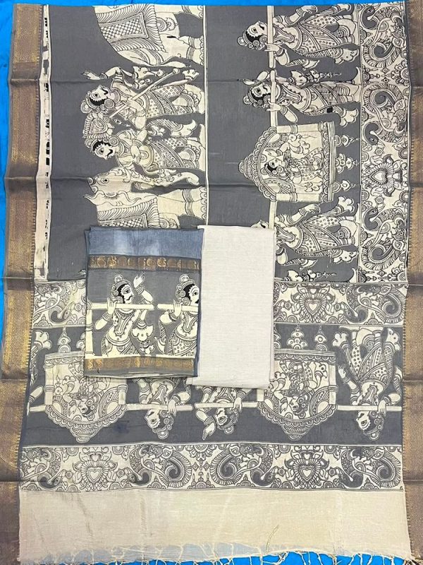 NIZAM GAP BORDER 3 PIECE SET (TOP 2.5 MTR DUPPATA 2.4 MTR BOTTOM 2 MTR )