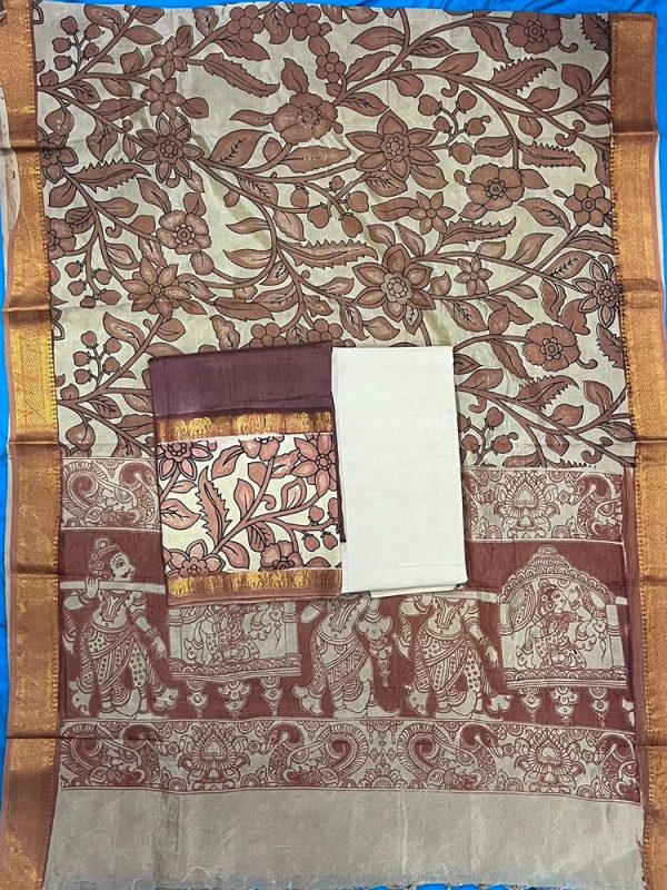 NIZAM GAP BORDER 3 PIECE SET (TOP 2.5 MTR DUPPATA 2.4 MTR BOTTOM 2 MTR )