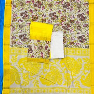 NIZAM GAP BORDER 3 PIECE SET (TOP 2.5 MTR DUPPATA 2.4 MTR BOTTOM 2 MTR )