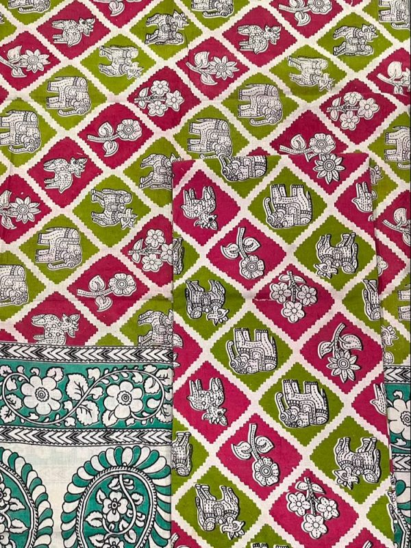 KALAMKARI 2 PIECE SET (TOP 2.5 MTR DUPPATTA 2.5 MTR)
