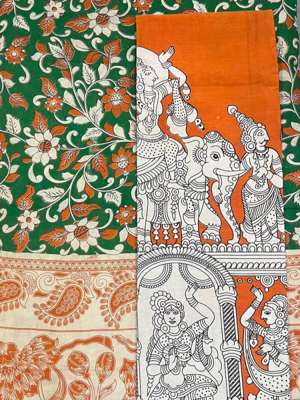 KALAMKARI 2 PIECE SET (TOP 2.5 MTR DUPPATTA 2.5 MTR)