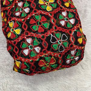 Black Embroidery Thread Work Georgette 44 Width