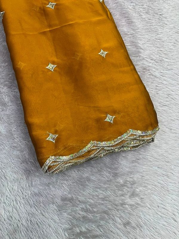 RANGOLI/GLASSY GEORGETTE WITH 2 SIDE BORDER(44''WIDTH)