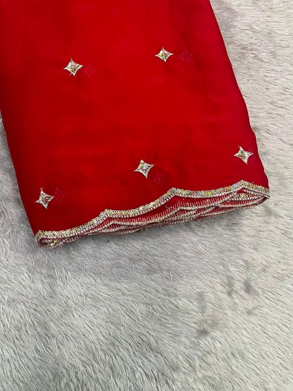 RANGOLI/GLASSY GEORGETTE WITH 2 SIDE BORDER(44''WIDTH)