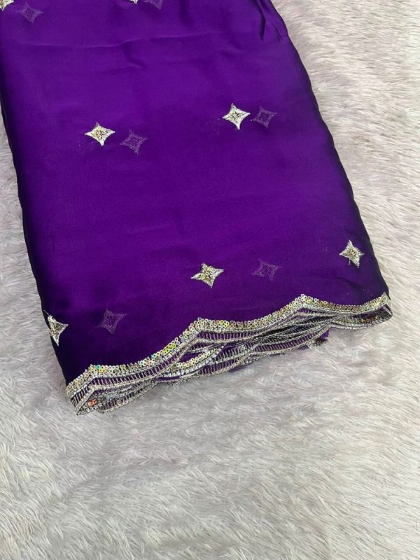 RANGOLI/GLASSY GEORGETTE WITH 2 SIDE BORDER(44''WIDTH)