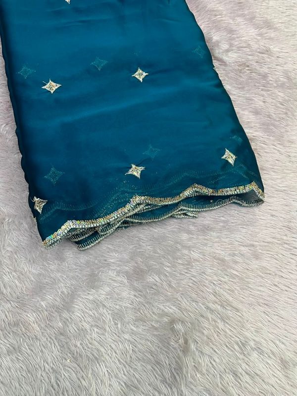 RANGOLI/GLASSY GEORGETTE WITH 2 SIDE BORDER(44''WIDTH)