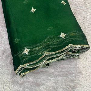 RANGOLI/GLASSY GEORGETTE WITH 2 SIDE BORDER(44''WIDTH)