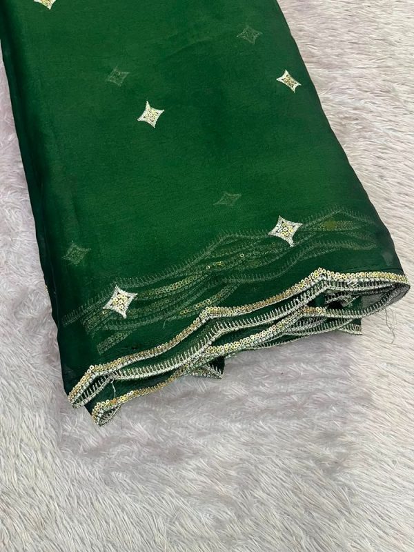 RANGOLI/GLASSY GEORGETTE WITH 2 SIDE BORDER(44''WIDTH)