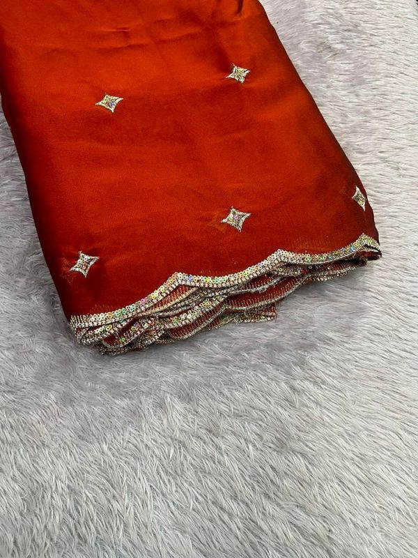 RANGOLI/GLASSY GEORGETTE WITH 2 SIDE BORDER(44''WIDTH)
