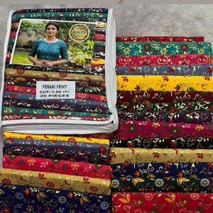 ferrari print blouse (synthetic 1mtr pack of 20 pcs ,20 different cols)