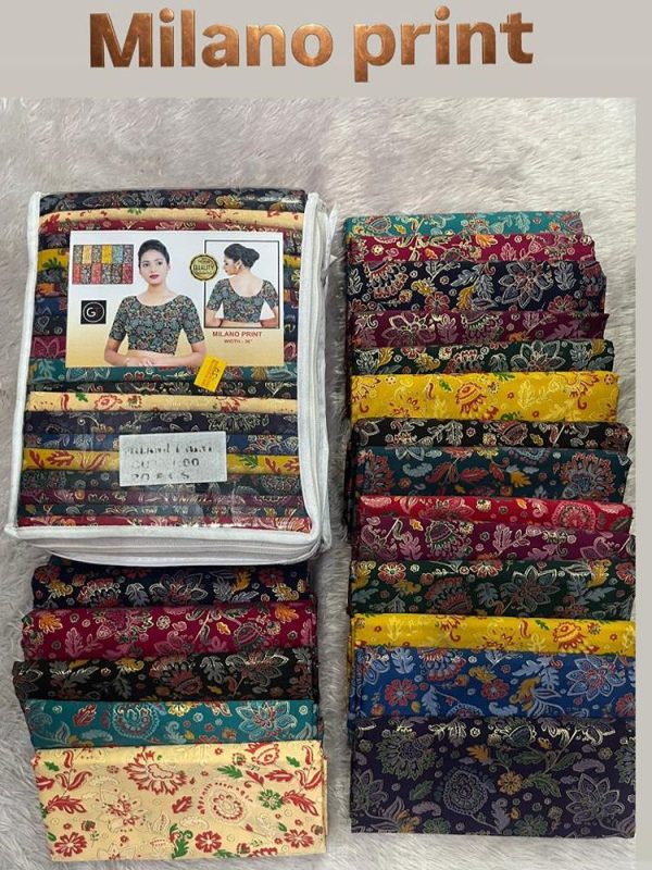 milano print blouse bit (1 mtr pack of 20 pcs,20 different cols)