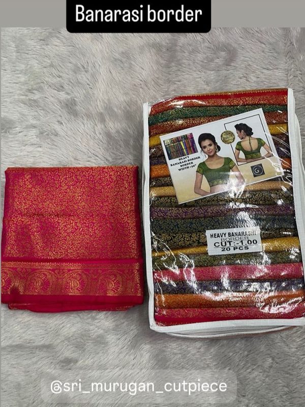 banarasi border blouse bits (synthetic 1 mtr pack of 20 pcs 20 different cols)