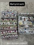warli print synthetic blouse (1 mtr pack of 15 pcs ,15 different designs )