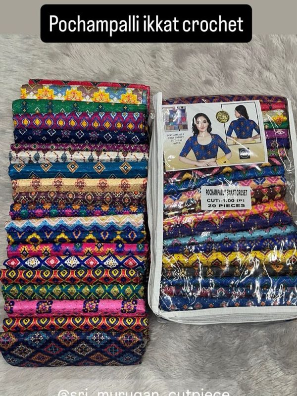 pochampalli ikkat crochet (1 mtr pack pack of 20 pcs ,20 different prints )