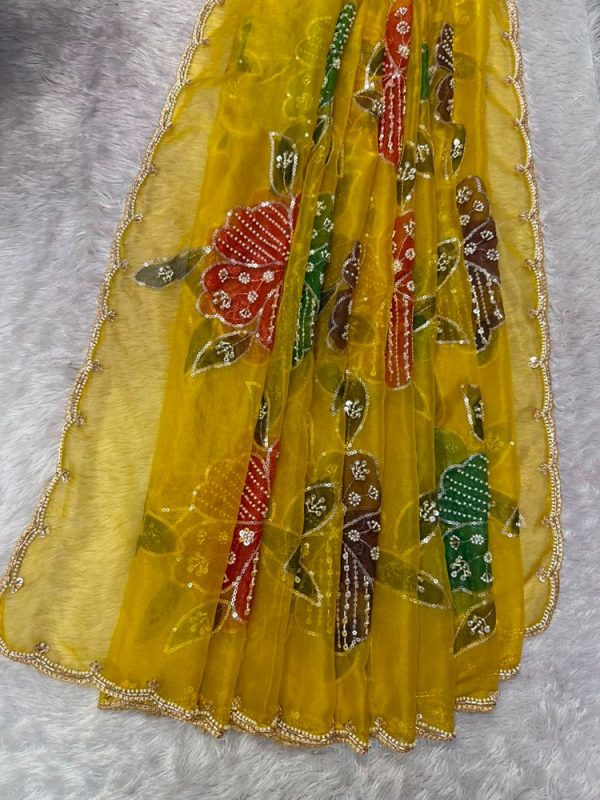 Heavy Bead Soft Organza Dupatta ( 2.5 mtr )