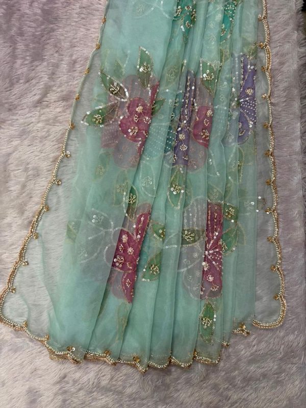Heavy Bead Soft Organza Dupatta ( 2.5 mtr )