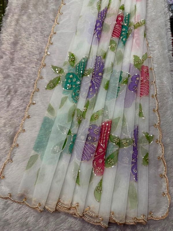 Heavy Bead Soft Organza Dupatta ( 2.5 mtr )