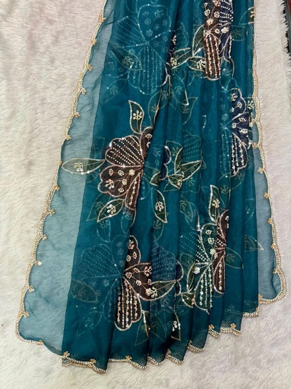 Heavy Bead Soft Organza Dupatta ( 2.5 mtr )