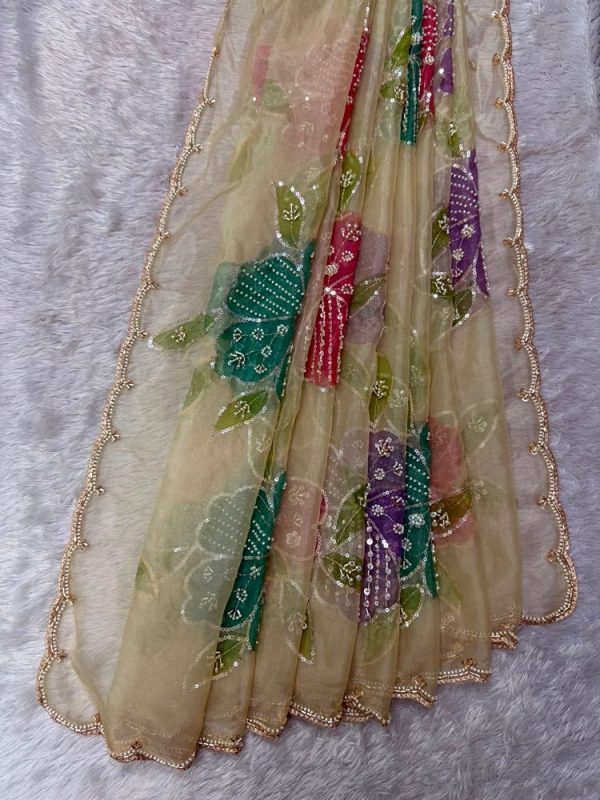 Heavy Bead Soft Organza Dupatta ( 2.5 mtr )