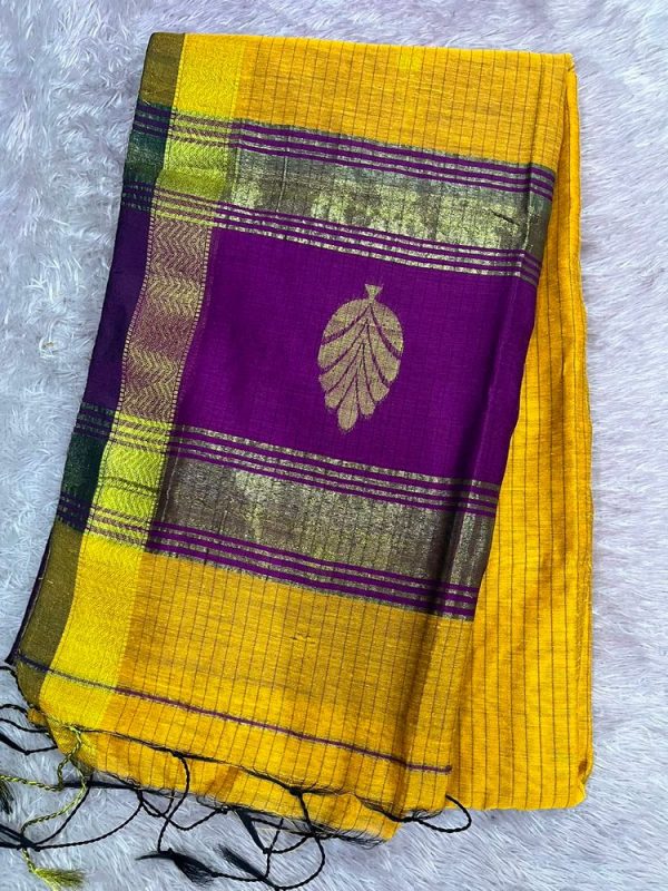 MAHESHWARI SILK SAREE WITH BLOUSE (DESIGN1)