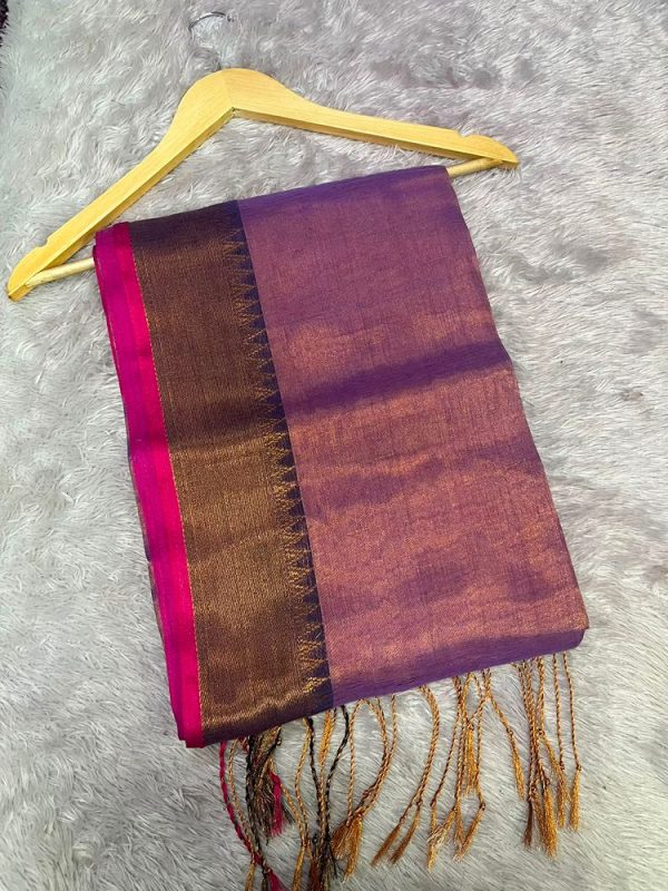 Tissue Border Saree ( 5.5 mtr without blouse )