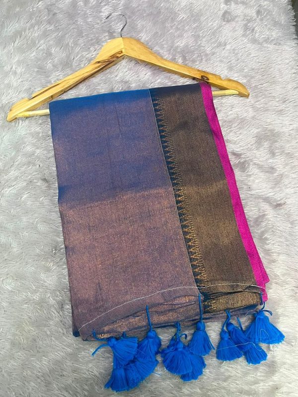 Tissue Border Saree ( 5.5 mtr without blouse )