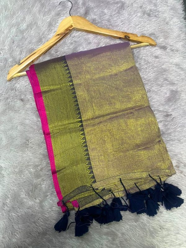 Tissue Border Saree ( 5.5 mtr without blouse )