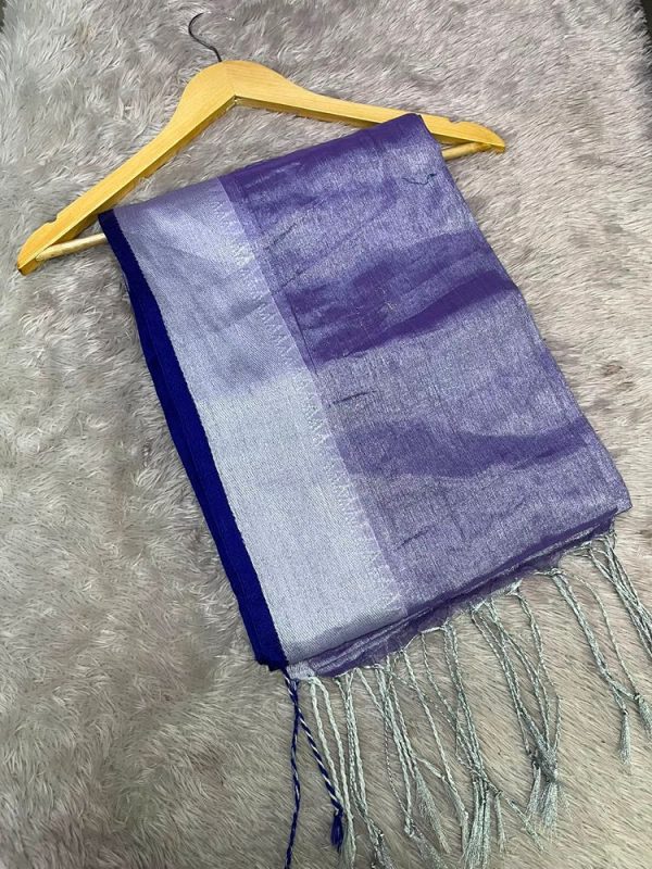 Tissue Border Saree ( 5.5 mtr without blouse )