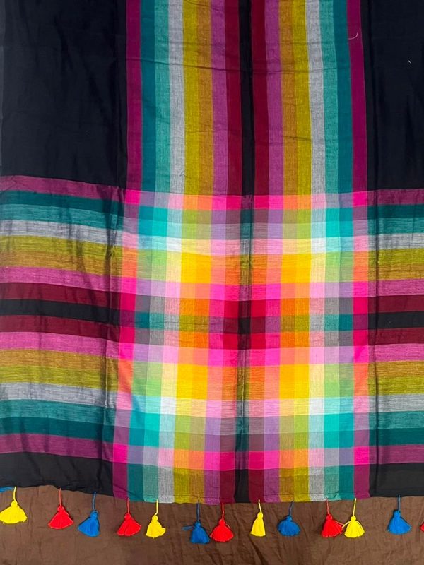 mull checks saree (5.5 mtr without blouse )